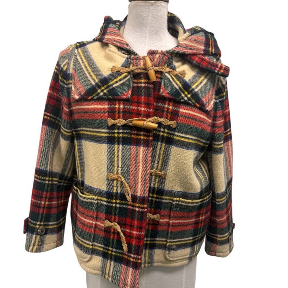 Ralph Lauren Blue Label Multicolor Plaid Kids Pea Coat